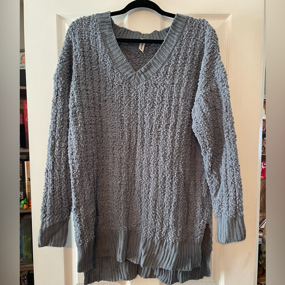 Zenana Outfitters Charcoal V-Neck Sweater